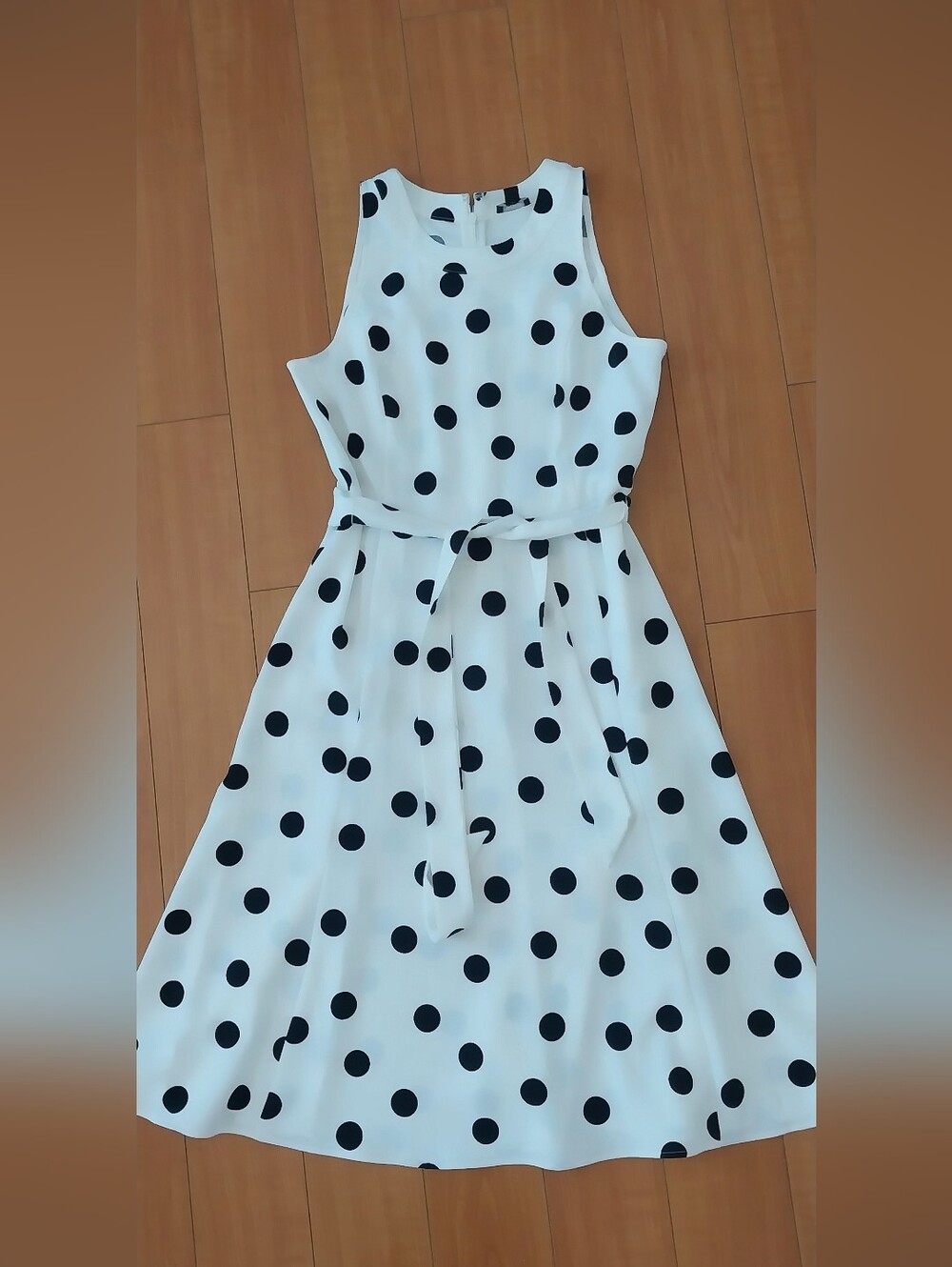 NEW Ann Taylor Factory Polka Dot Halter Midi Dress + Matching Belt Size Sz 8 - Picture 5 of 16